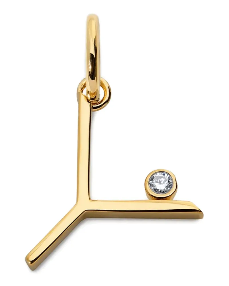 Monica Vinader Y-Solitaire-Diamantanhänger - Gold Gold