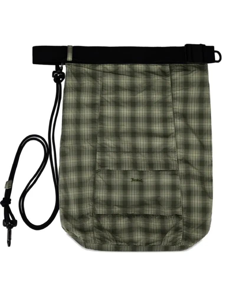 Herno Handtasche mit Karomuster - Grün Grün