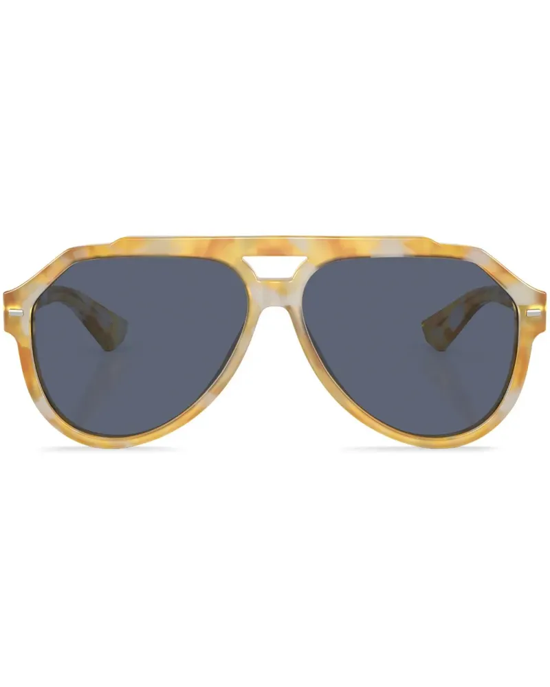 Dolce & Gabbana Sonnenbrille mit rundem Gestell - Gelb Gelb