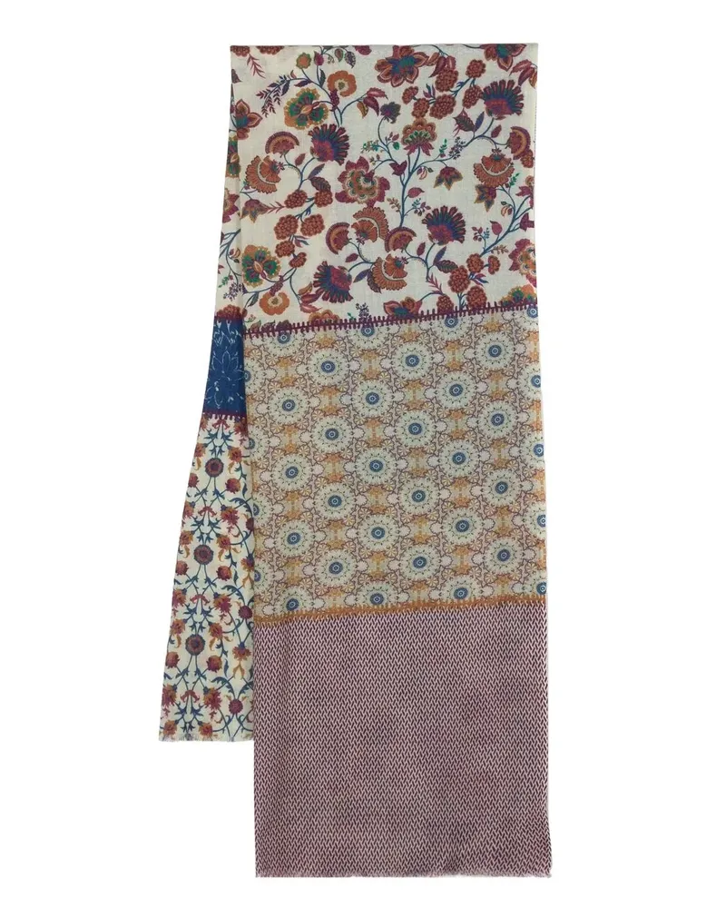 Leathersmith of London Schal mit grafischem Print - Blau Blau