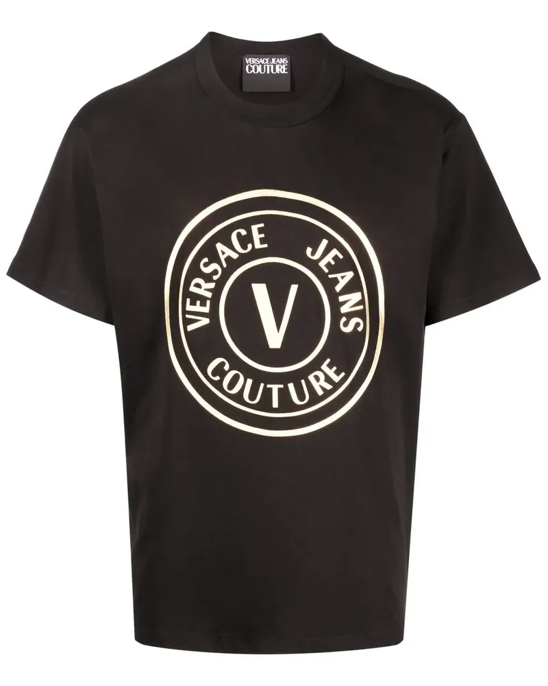 Versace Jeans T-Shirt mit Logo-Print - Schwarz Schwarz