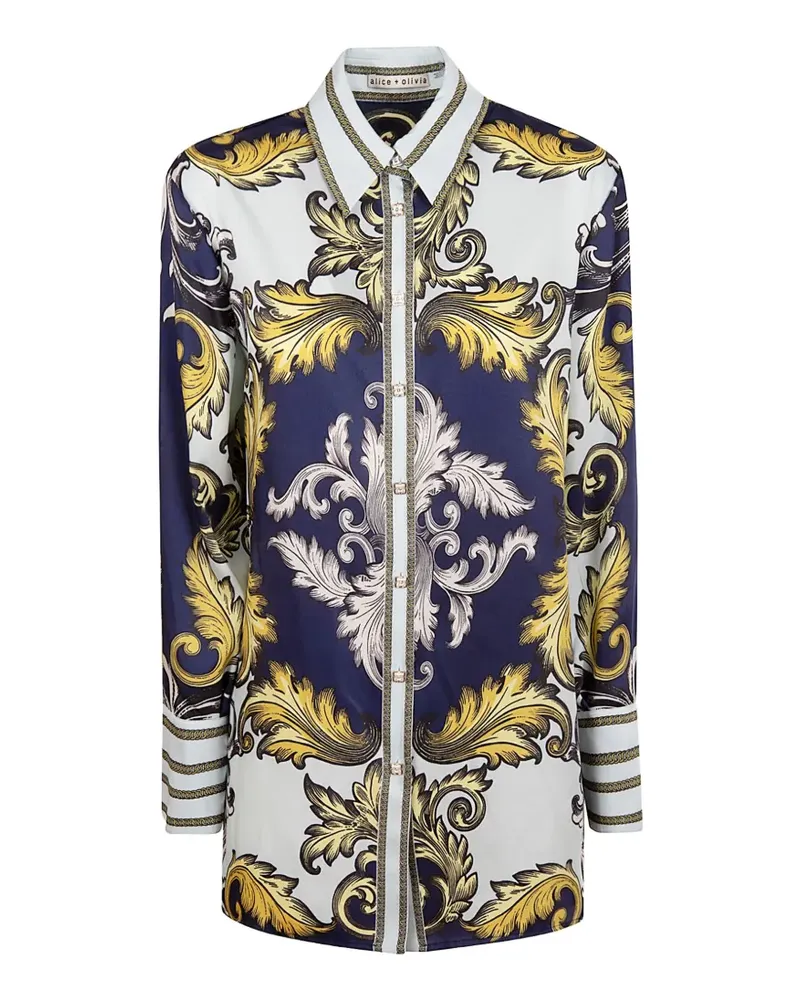Alice + Olivia Hemd mit Barock-Print - Weiß Weiß