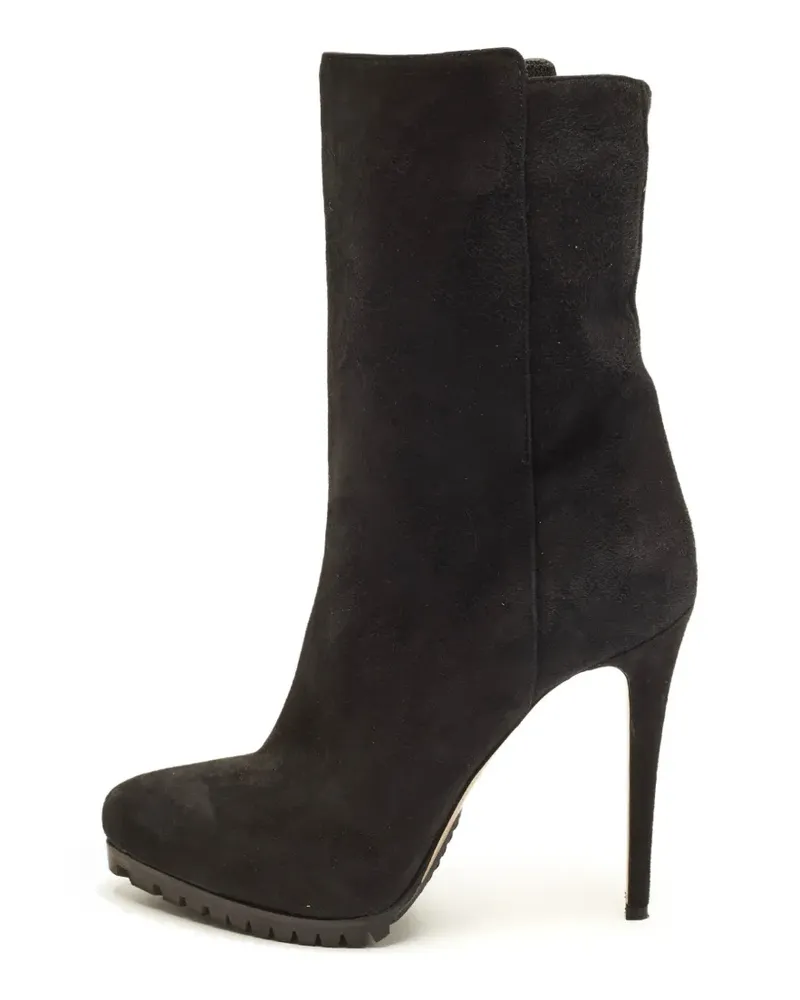 Le Silla Stiefeletten mit Profilsohle aus Wildleder - Schwarz Schwarz