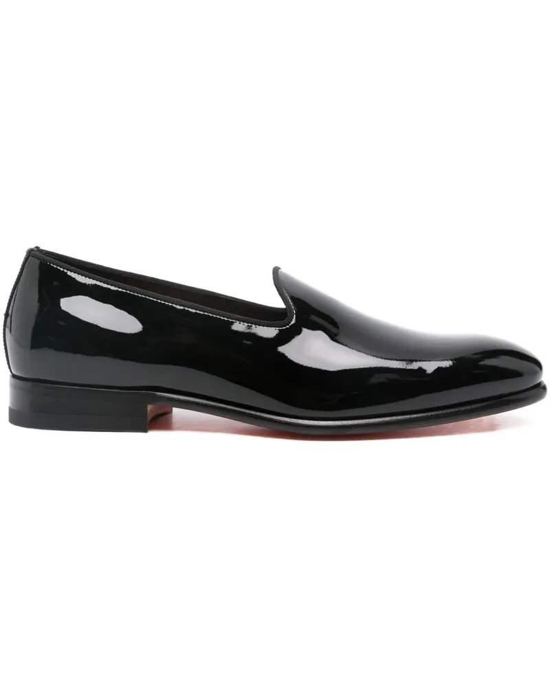 Santoni Loafer aus Lackleder - Schwarz Schwarz