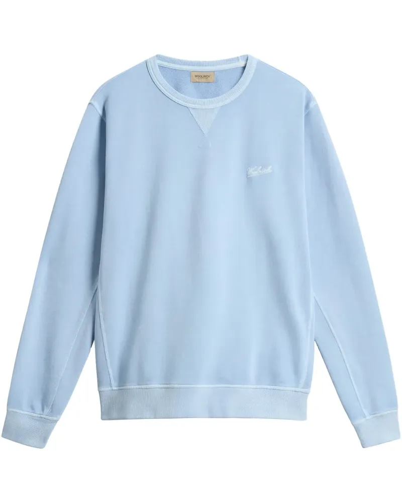 Woolrich Stückgefärbtes Sweatshirt mit rundem Ausschnitt - Blau Blau
