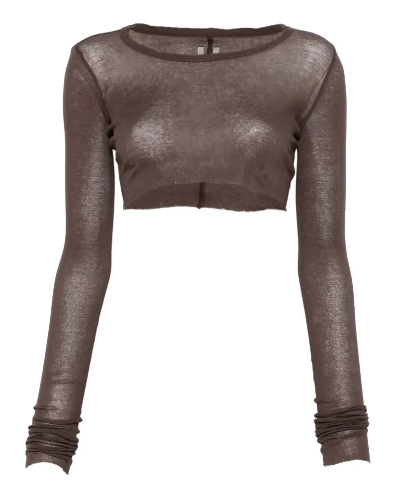 Rick Owens Langärmeliges Cropped-Oberteil - Braun Braun