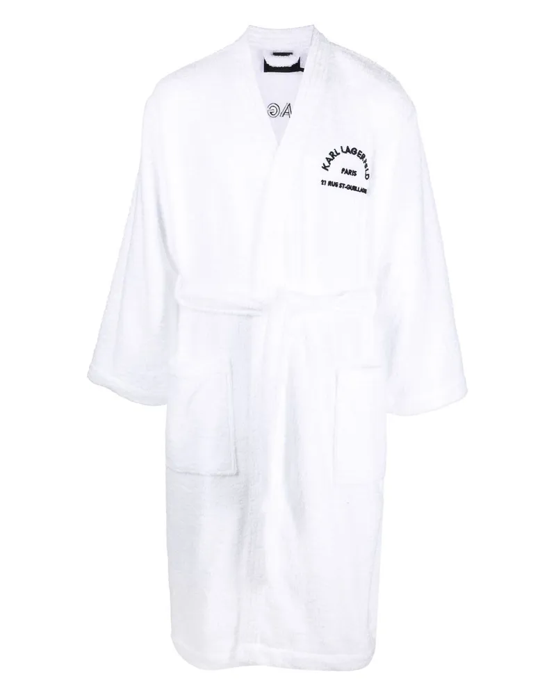 Karl Lagerfeld Bademantel mit Logo-Stickerei - Weiß Weiß