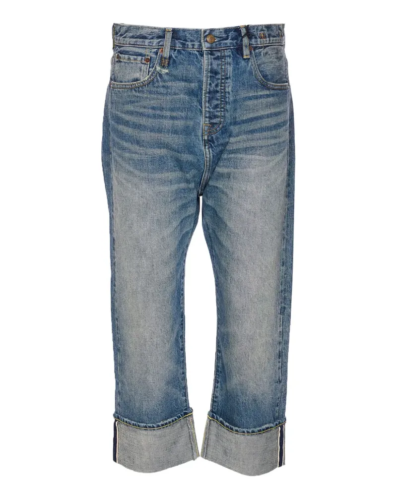 R13 Jeans mit Logo-Patch - Blau Blau
