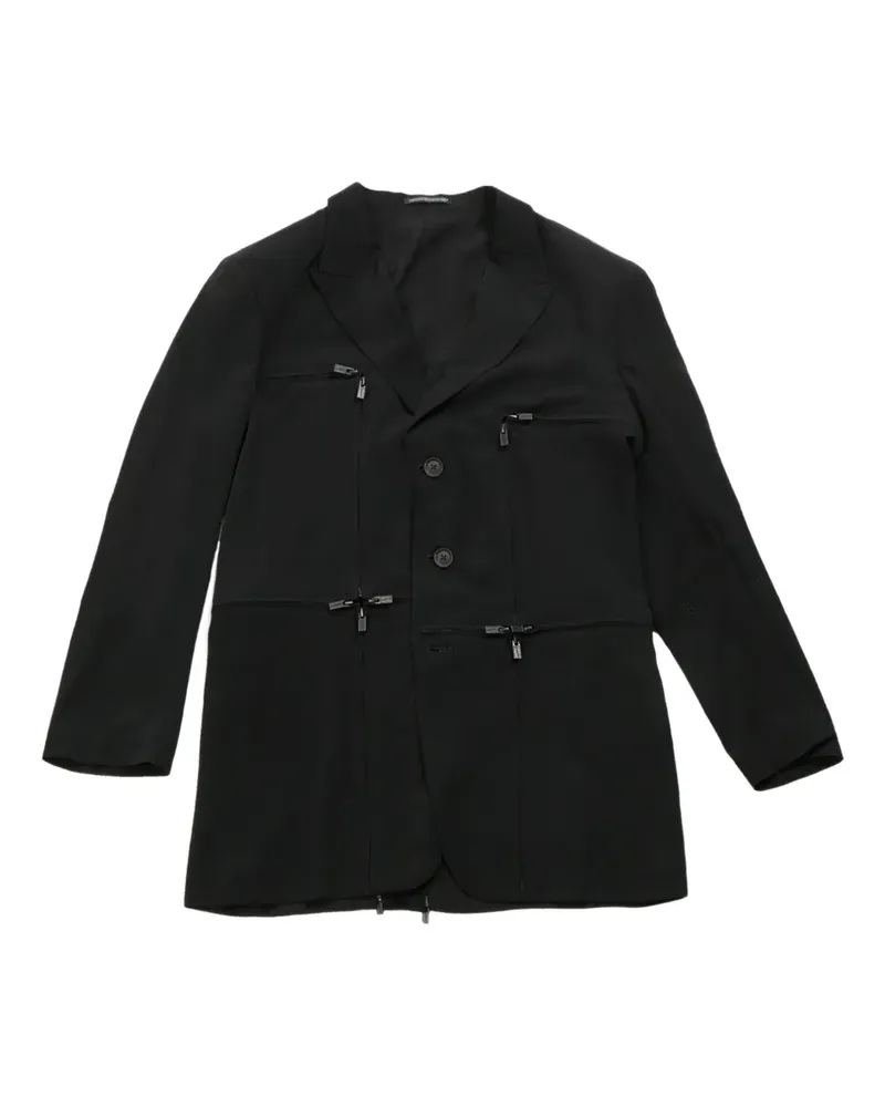 Yohji Yamamoto zip-detail blazer - Schwarz Schwarz