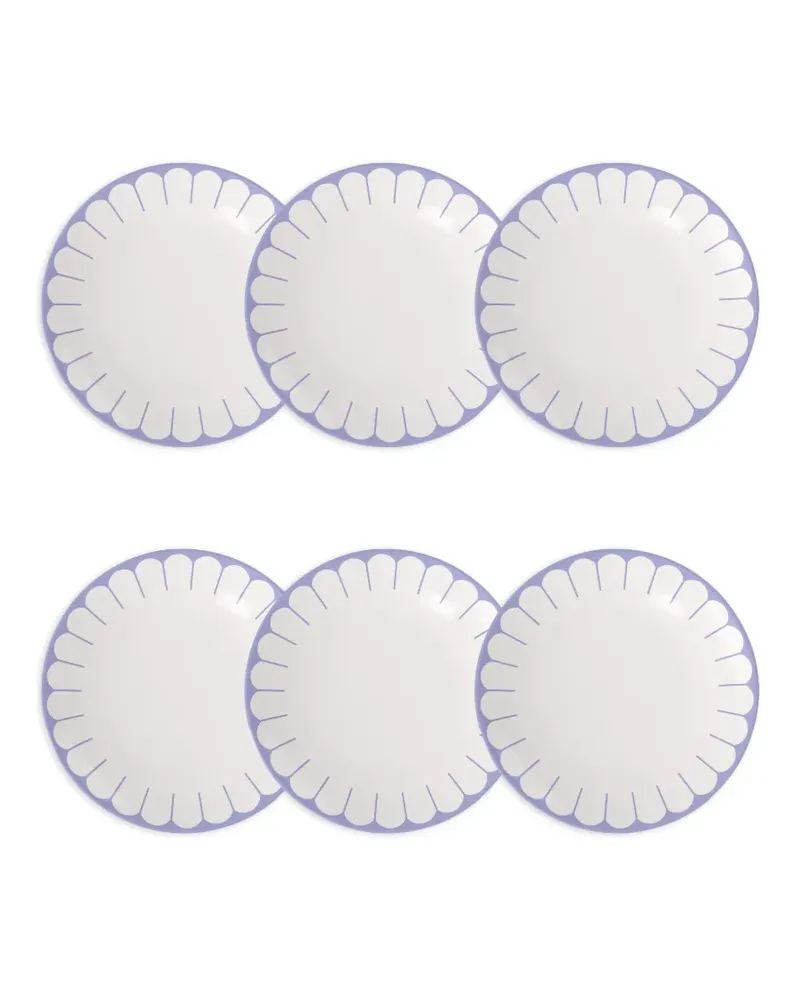 Villeroy & Boch Teller mit Wellenkanten (6er-Set) - Blau Blau