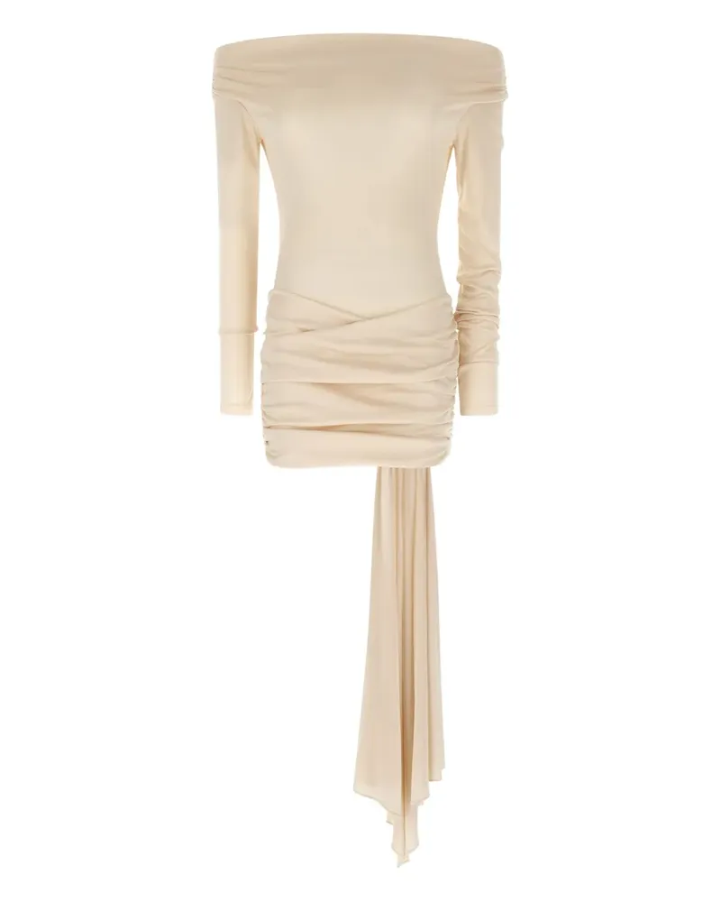 ANDAMANE Wendell off-the-shoulder ruffled mini dress - Nude Nude