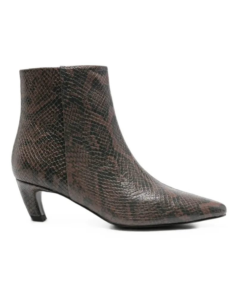 Bibi Lou snakeskin-effect leather ankle boots - Braun Braun