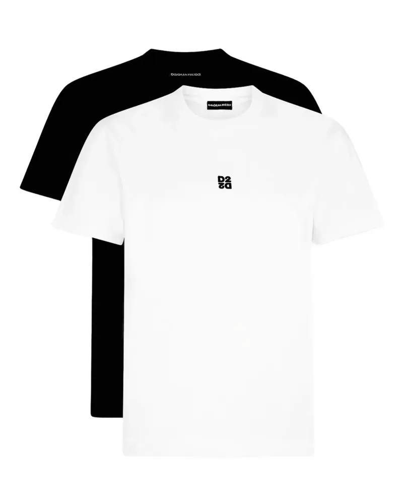 Dsquared2 Rundhals-T-Shirts mit Logo (2er-Set) - Weiß Weiß