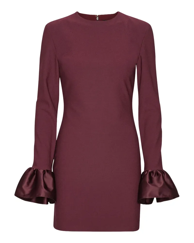 ROTATE Birger Christensen Kleid mit Rüschenärmeln Rot