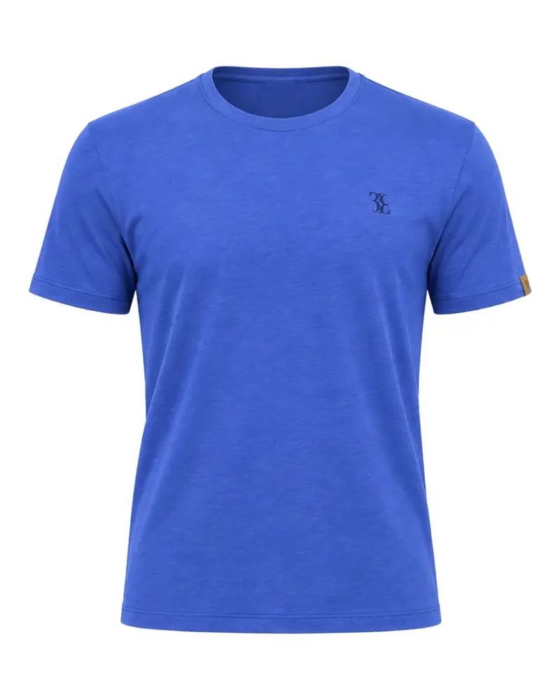 Billionaire logo-embroidered slub-texture T-shirt - Blau Blau