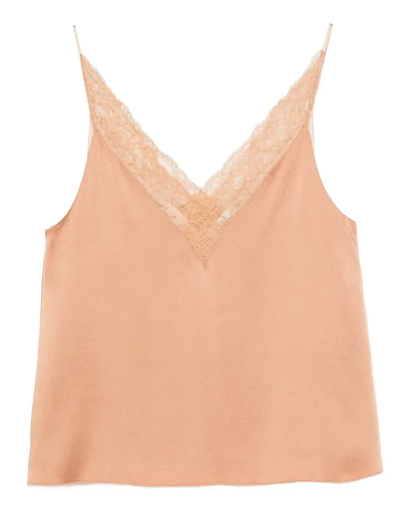 forte_forte lace-trim camisole top - Braun Braun