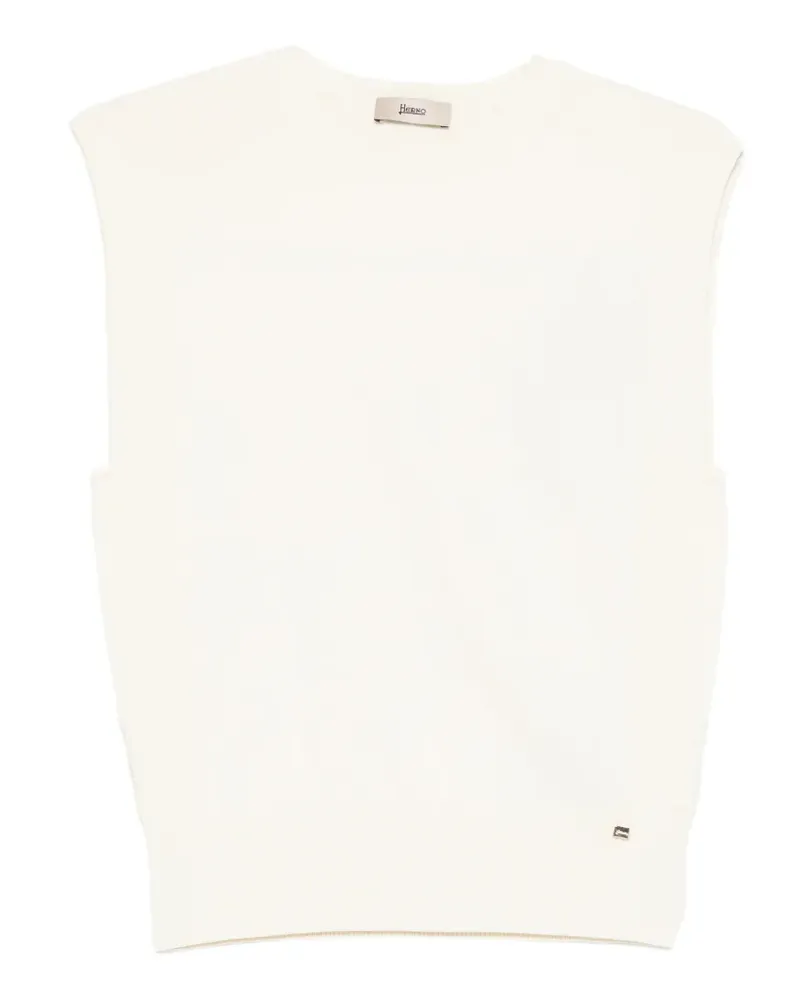 Herno ribbbed-trim vest - Nude Nude