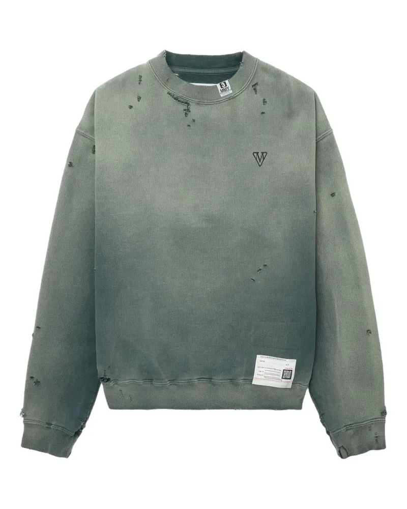 MIHARAYASUHIRO Sweatshirt im Distressed-Look - Grün Grün
