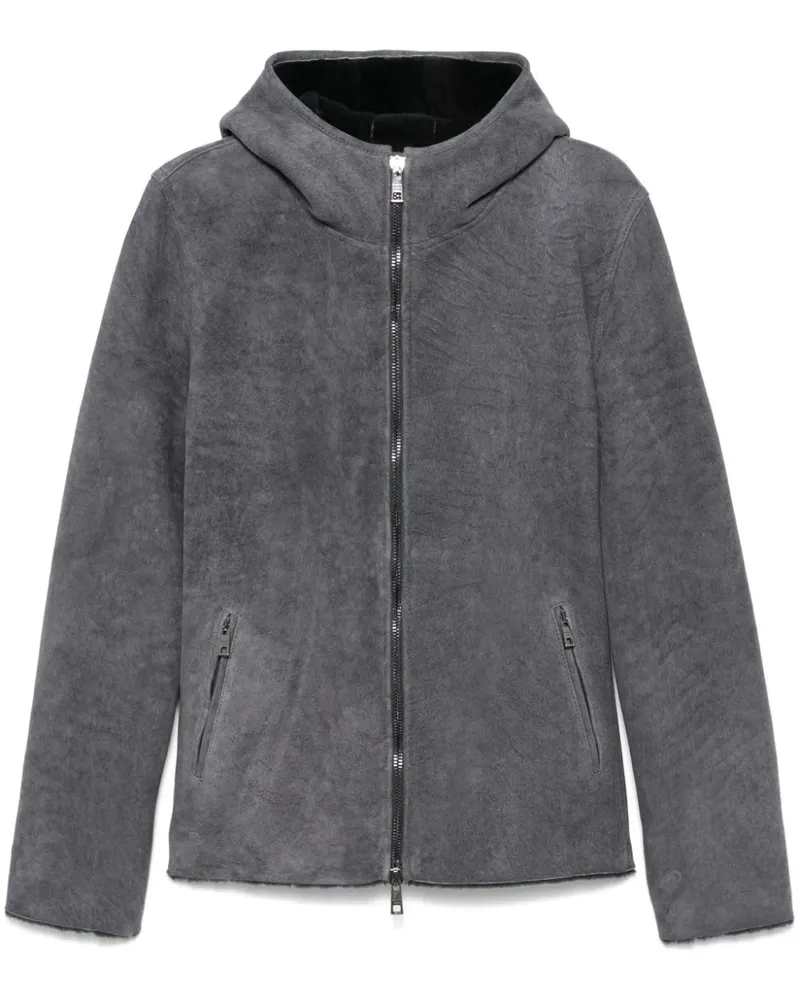 Giorgio Brato Kapuzenjacke mit Shearling-Futter Grau