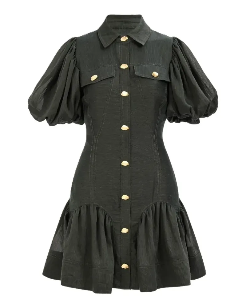 Aje. Colide button blouson sleeve mini dress - Schwarz Schwarz