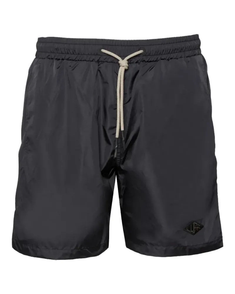 Low Brand logo-patch drawstring swim shorts - Schwarz Schwarz