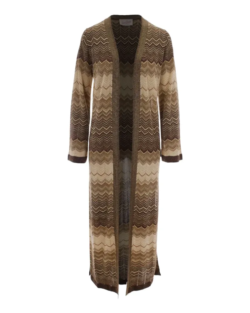 MC2 Saint Barth Tonia chevron-knit cardigan - Braun Braun