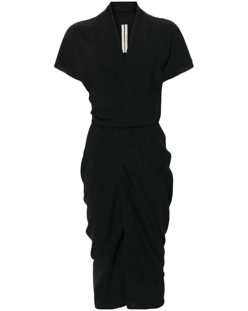 Rick Owens Wickelkleid mit V-Ausschnitt - Schwarz Schwarz