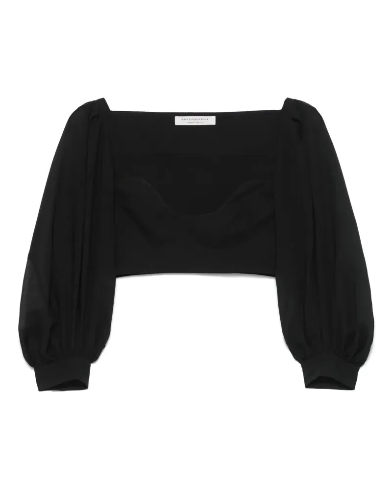 Philosophy Di Lorenzo Serafini Cropped-Top aus Voile - Schwarz Schwarz