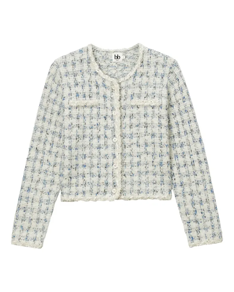 b+ab tweed frayed cardigan - Nude Nude