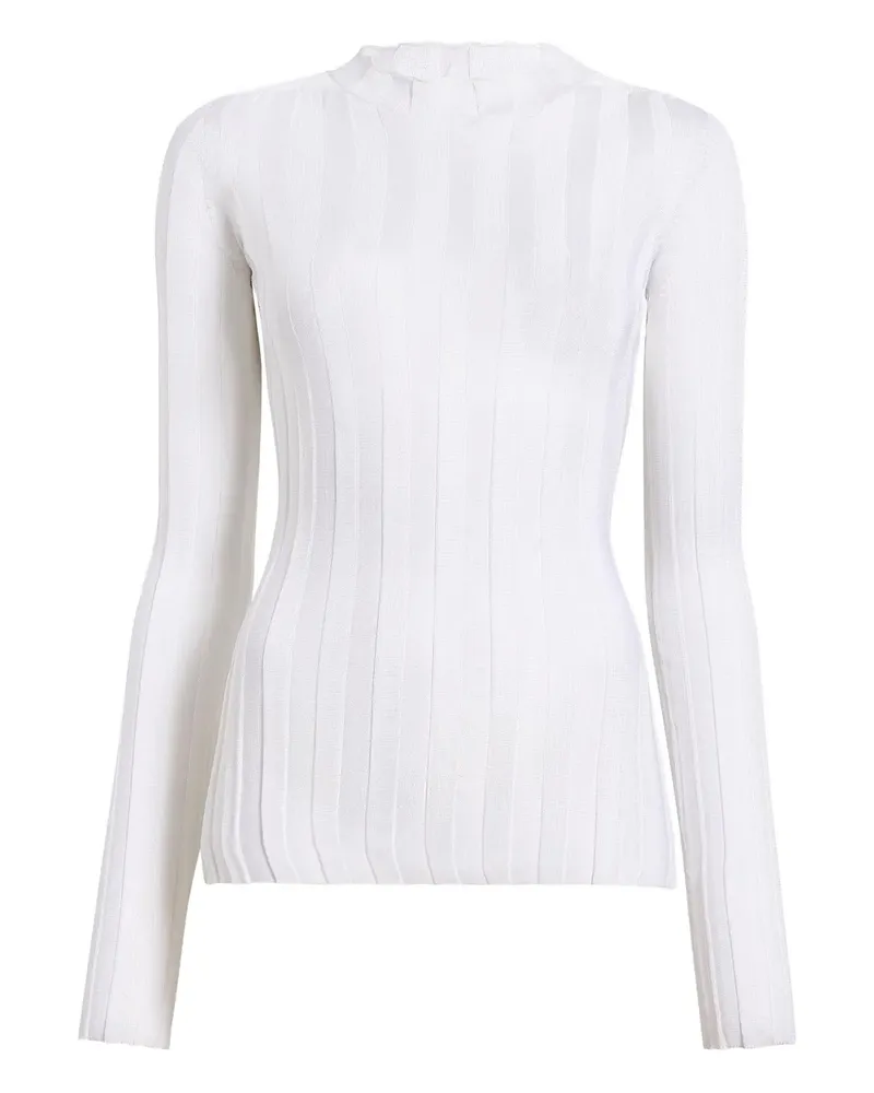 KHAITE Cosette Strickoberteil mit Stehkragen - Weiß Weiß