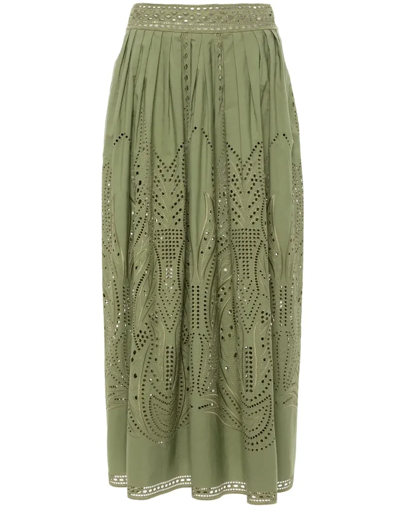 Alberta Ferretti Midirock mit Cut-Outs - Grün Grün