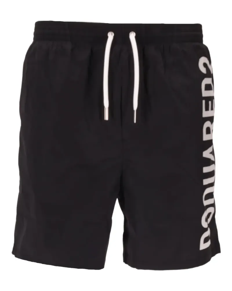 Dsquared2 Badeshorts mit Logo-Print - Schwarz Schwarz