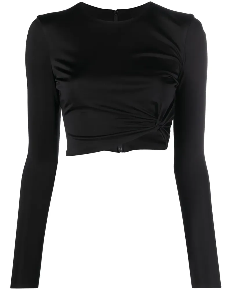 Versace Gerafftes Cropped-Oberteil - Schwarz Schwarz