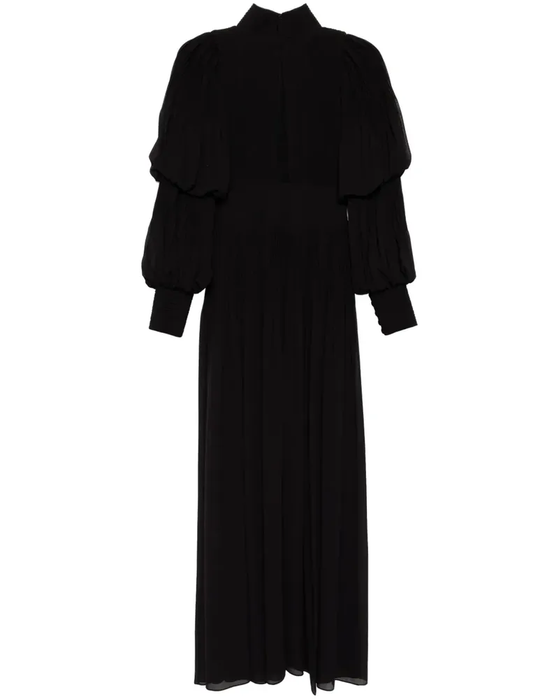 Saiid Kobeisy Midikleid mit Falten - Schwarz Schwarz