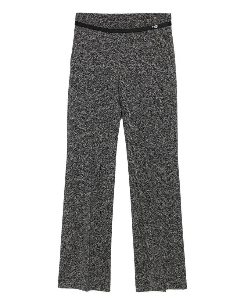 Cambio Hose mit Fischgrätenmuster - Schwarz Schwarz