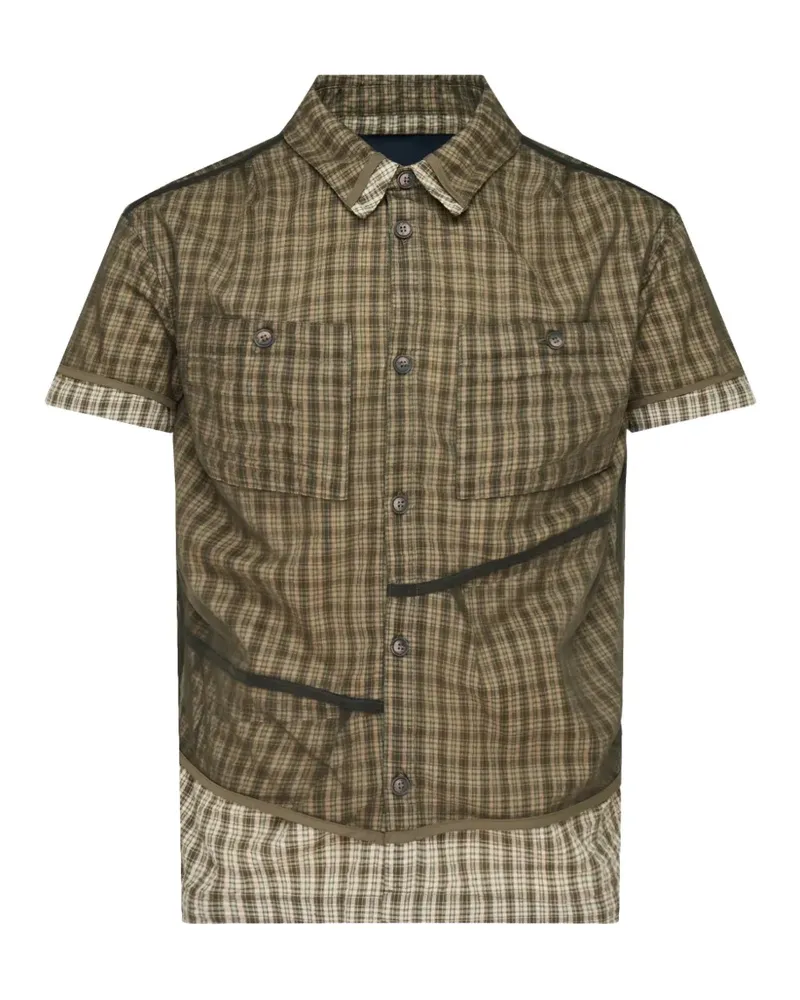 Andersson Bell check sheer layered shirt - Grün Grün