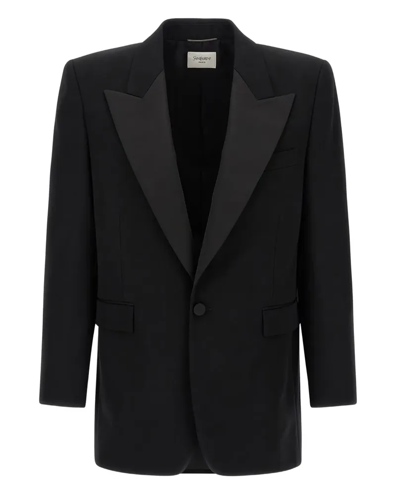 Saint Laurent Einreihiges Sakko mit steigendem Revers - Schwarz Schwarz