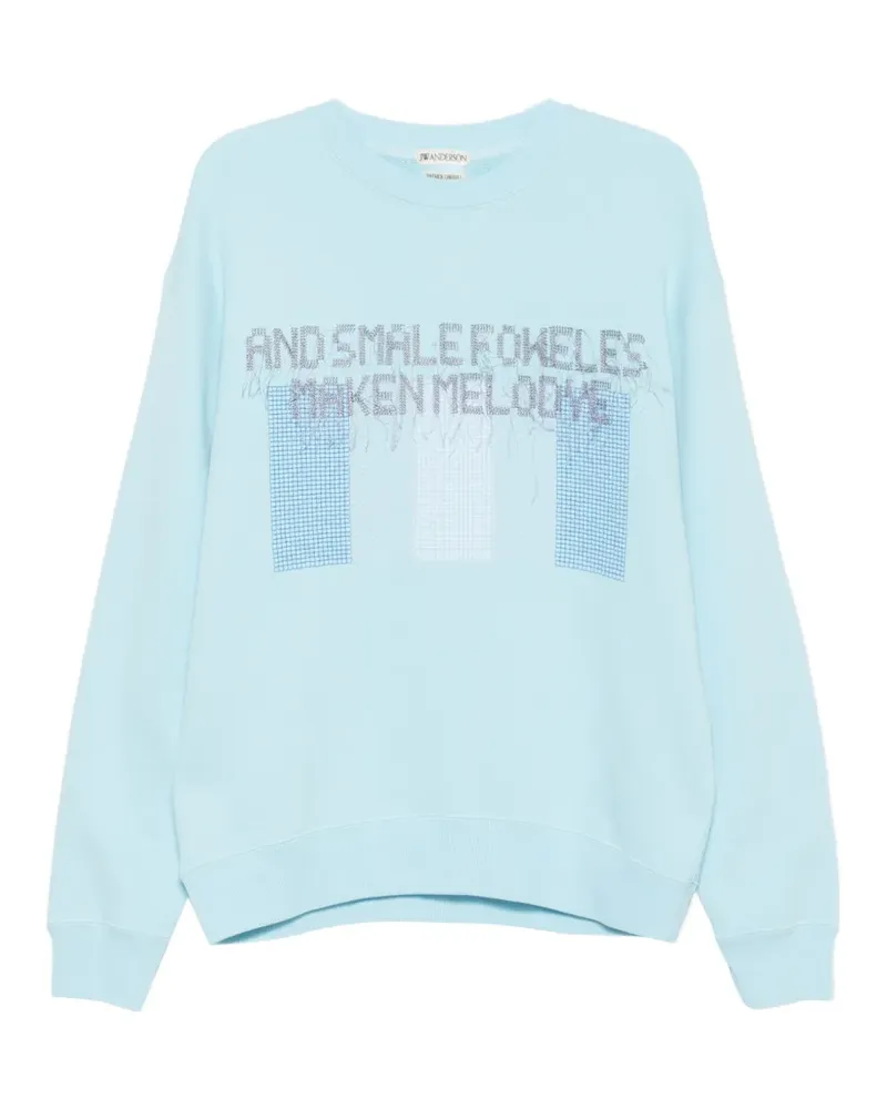 J.W.Anderson Foweles Sweatshirt mit Intarsien-Muster - Blau Blau