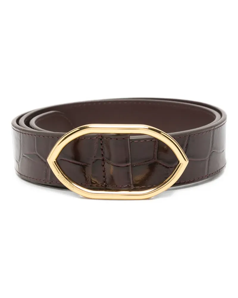 Jacquemus Calisson croc-effect leather belt - Rot Rot