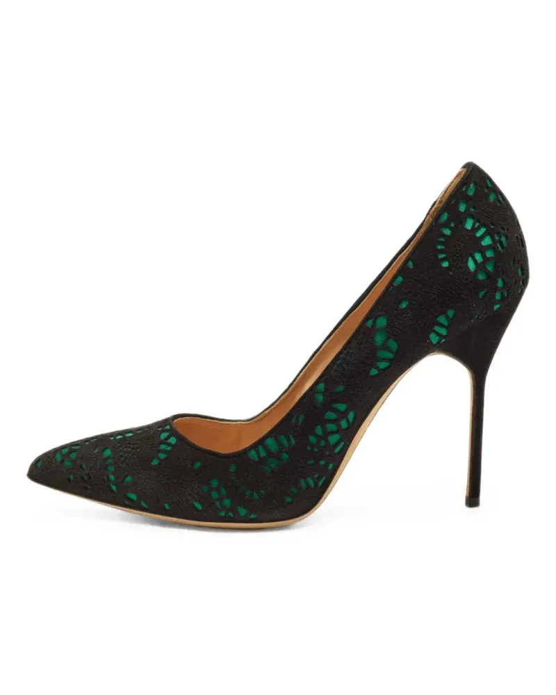Manolo Blahnik Pumps mit spitzer Kappe - Schwarz Schwarz