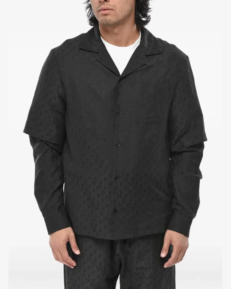 OFF-WHITE jacquard-logo double-layer shirt - Schwarz Schwarz