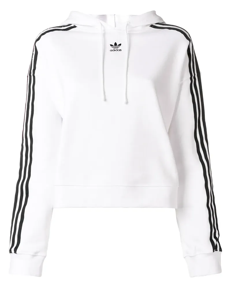 adidas Cropped-Kapuzenpullover - Weiß Weiß