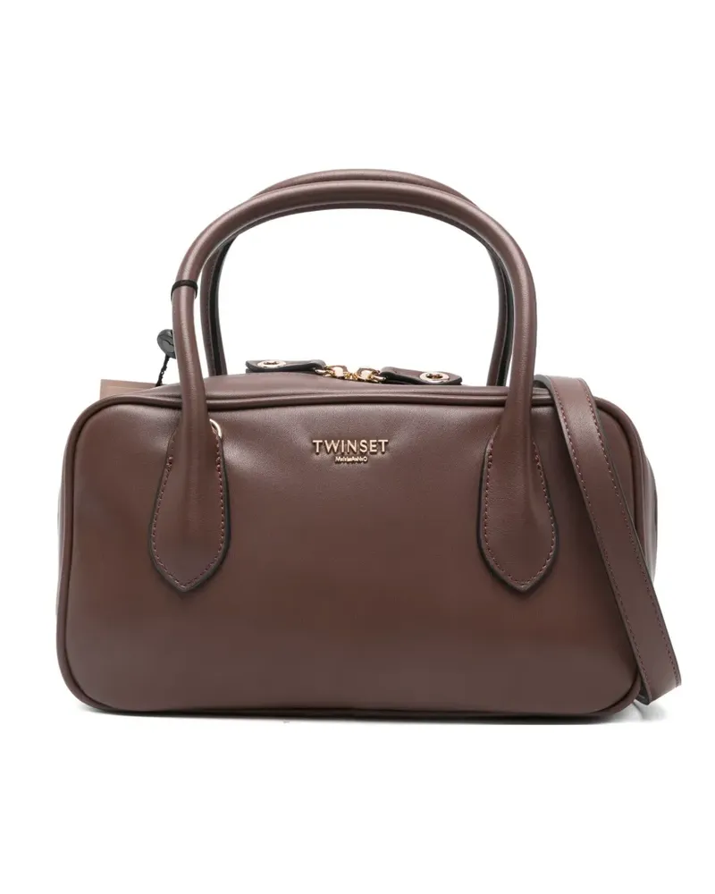 Twin-Set Shopper mit Logo - Braun Braun