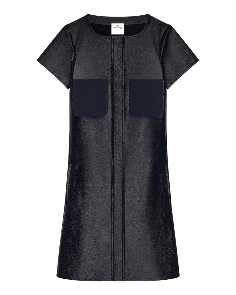 Courrèges Vinyl Minikleid mit aufgesetzter Tasche - Blau Blau