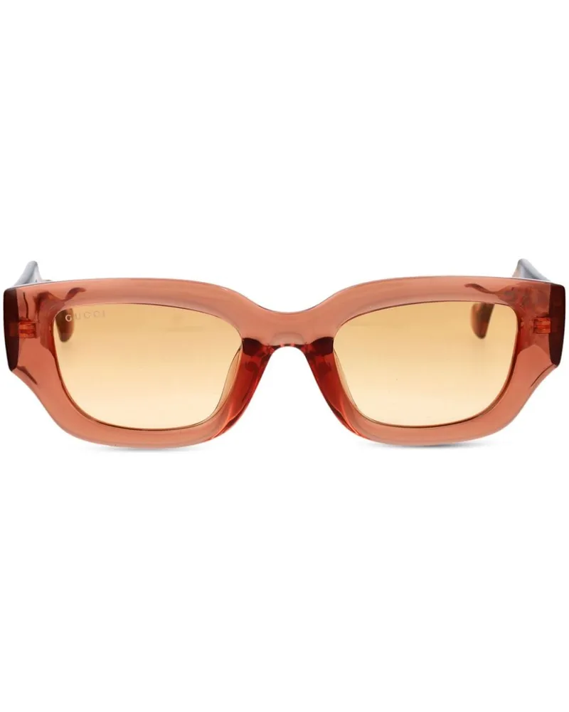 Gucci GG Sonnenbrille mit eckigem Gestell - Braun Braun