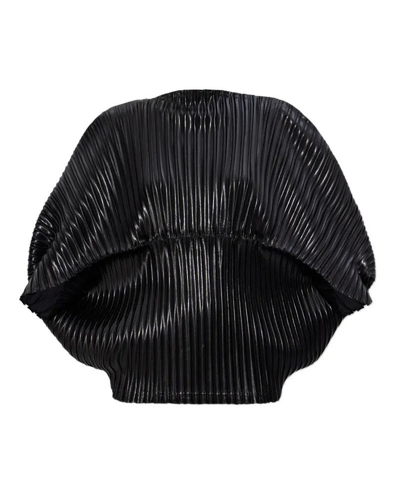 Issey Miyake plissé puff-sleeve top - Schwarz Schwarz