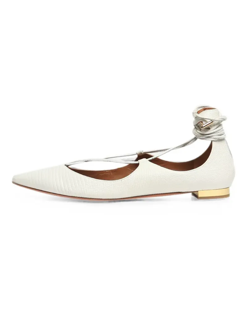 Aquazzura lizard-effect ballet flats - Weiß Weiß