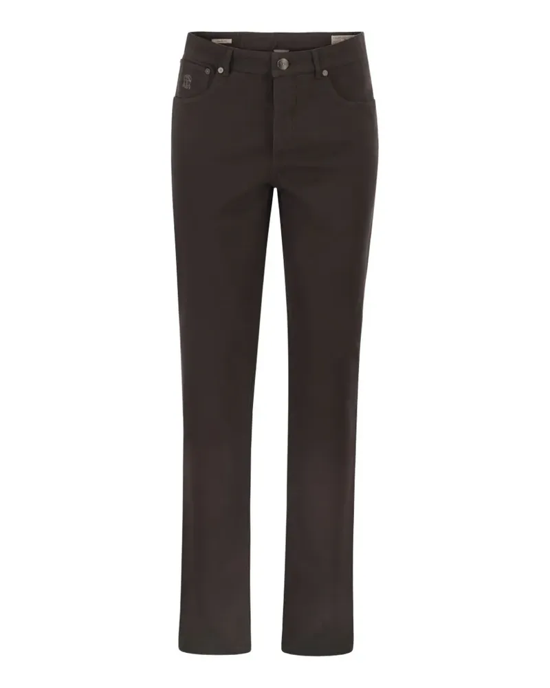 Brunello Cucinelli garment-dyed five-pocket trousers - Braun Braun