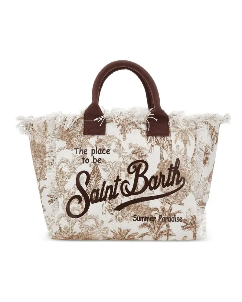 MC2 Saint Barth Vanity jungle-print fringed tote bag - Braun Braun