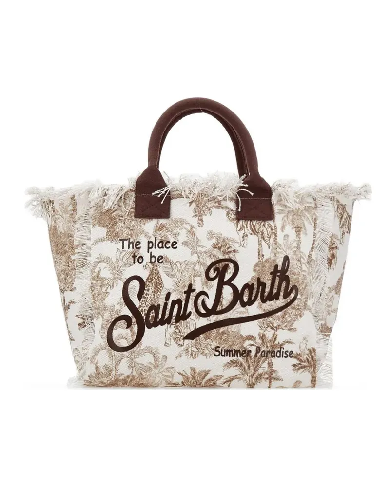 MC2 Saint Barth Vanity jungle-print fringed tote bag - Braun Braun